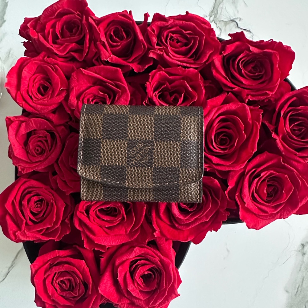 Louis Vuitton Brown and Gold Cufflinks Travel Case